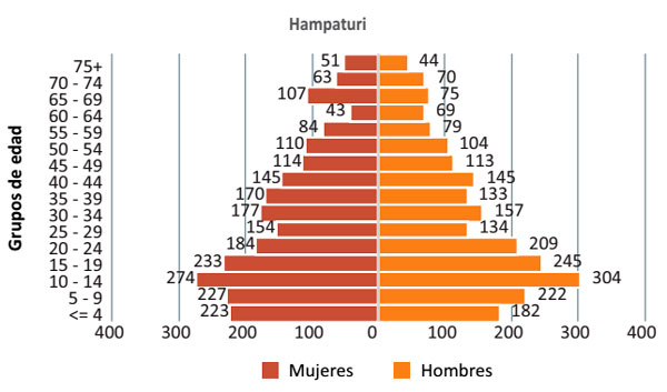 Pirámide poblacional Hampaturi